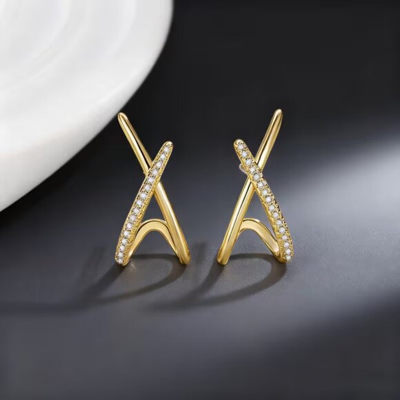 14K Gold Womens 1ct Diamond Twisted Knot Style Earrings 14 K Silver Jewelry NEW - Picture 2 of 9